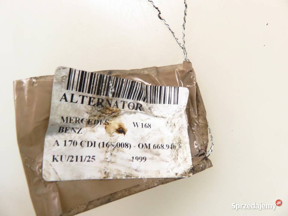 ALTERNATOR MERCEDES W168 17 CDI SG9B038 S542413A sprzedam