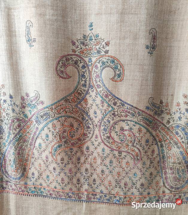 1 Duży szal orientalny haftowany haft paisley Szczecin