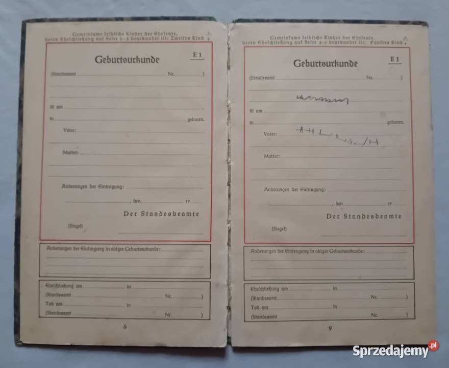 Urkundenbuch książka meldunkowa Strasburg Wpr