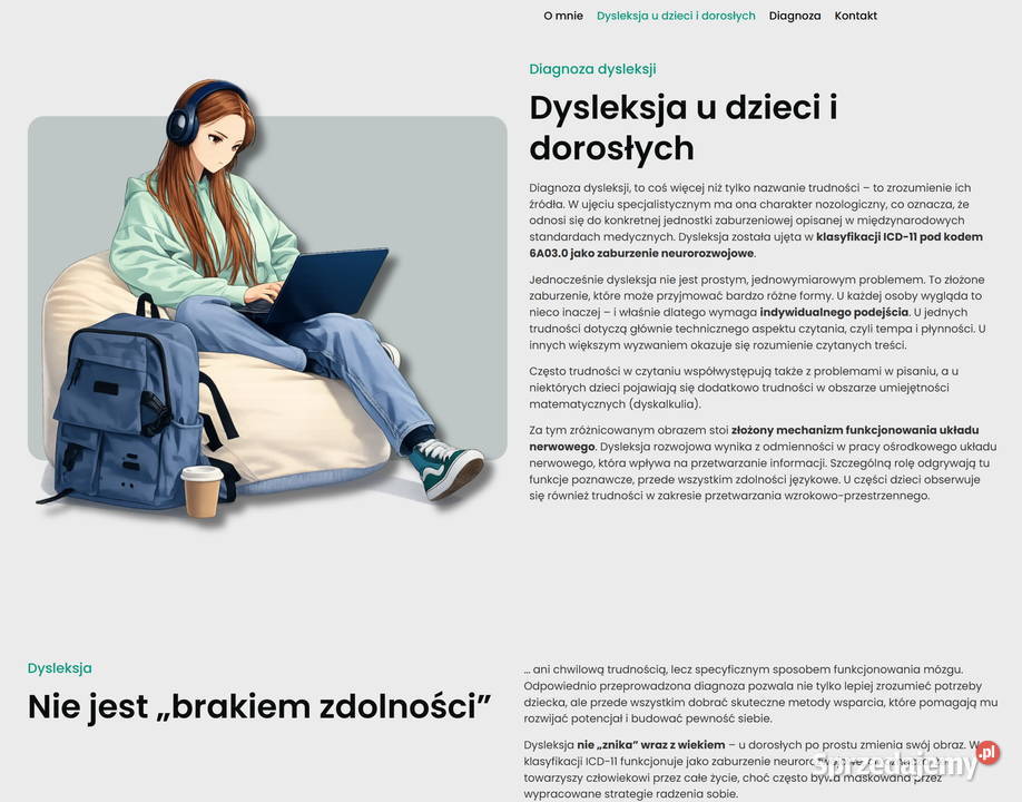 Dysleksja Dysgrafia Dyskalkulia Dysleksja u Pozostałe usługi Zabrze
