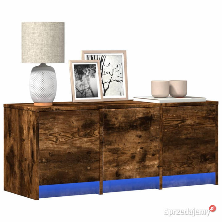 Szafka pod TV z LED przydymiony dąb 97x34x40 Warszawa