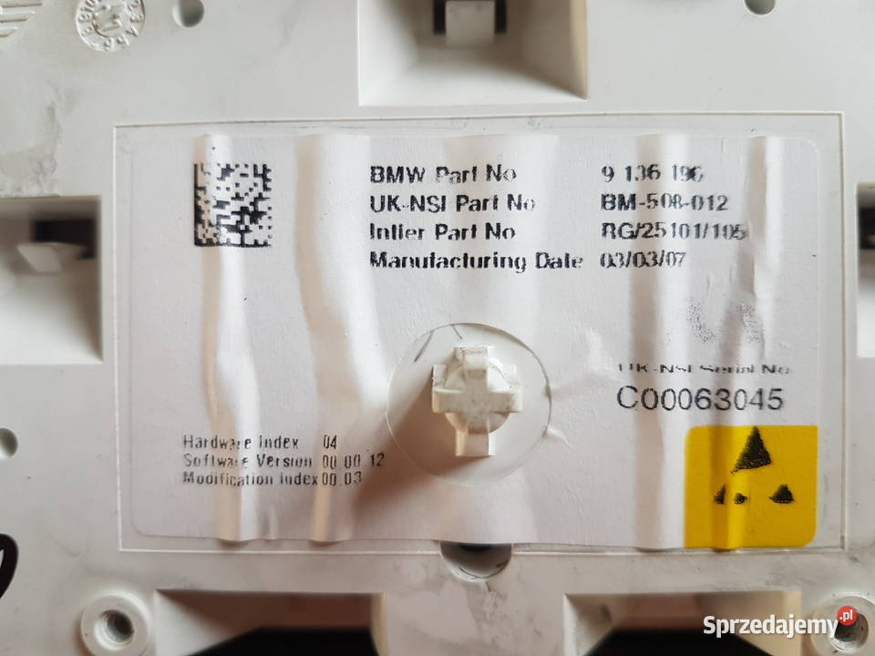 MINI COOPER S R56 LICZNIK ZEGAR 9136196 Rok produkcji 2008 Części wielkopolskie Turek