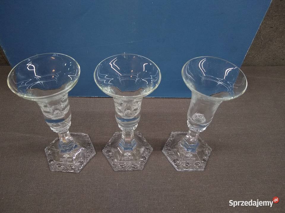 Świeczniki Rosenthal Maria Kryształowa sygnowane Kalisz