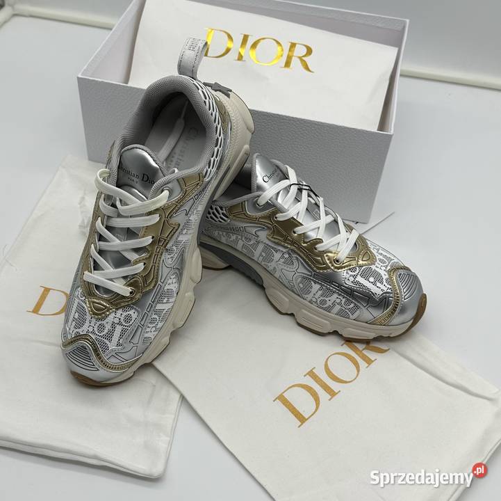 Buty sneakersy Dior Chrome srebrne złote białe 24.5cm Zabrze