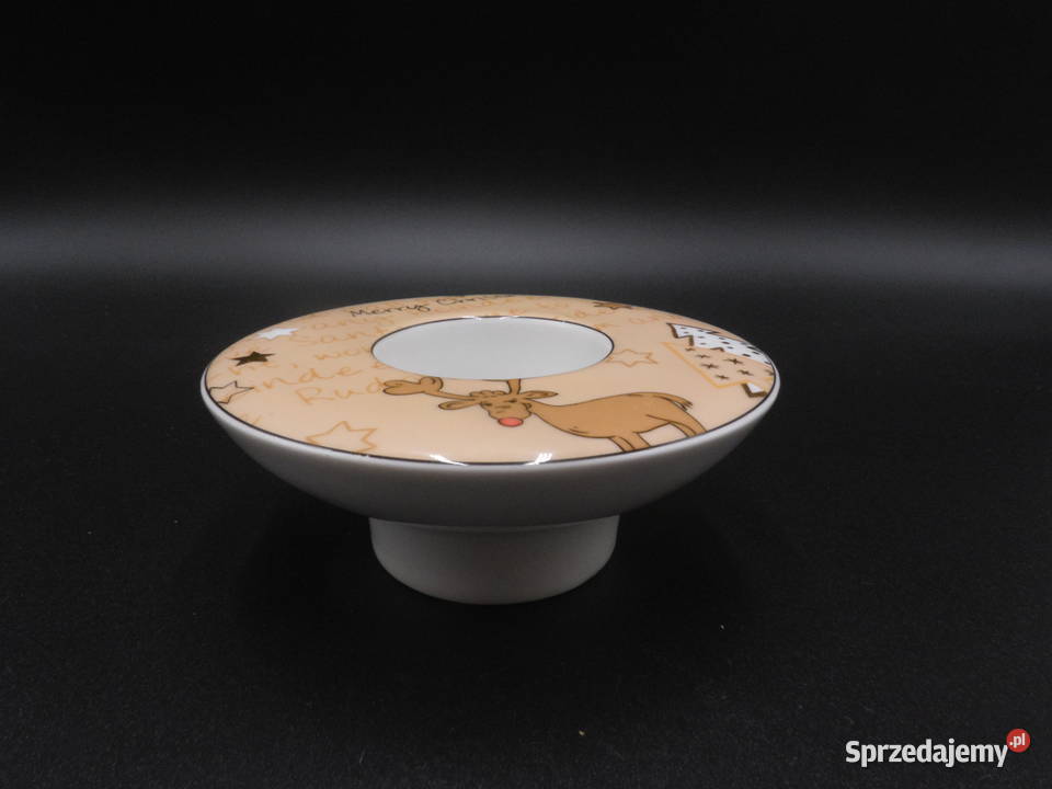 Porcelanowy świecznik motyw świąteczny ARZBERG Raszków