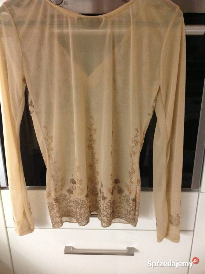 Bluzka Mgiełka Damska HENNES by HM r S Nude długi Nowa Sól