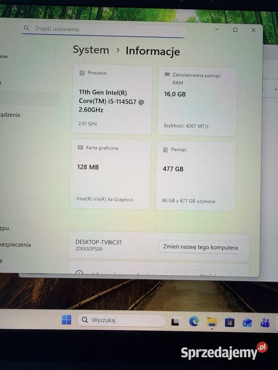 Lenovo ThinkPad X1 Carbon Gen 9 Intel Core i5 11 Warszawa sprzedam