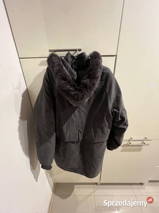 Cieplutka szara duża kurtka z futerkiem Fashion szary/srebrny pomorskie Gdańsk