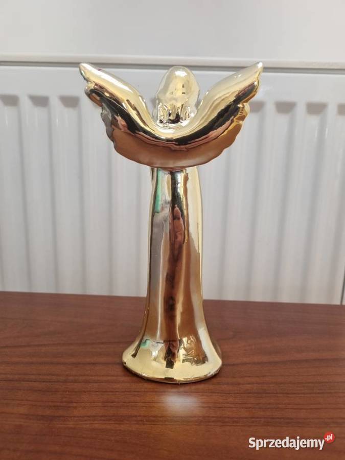 Anioł ceramiczny złoty figurka Lublin