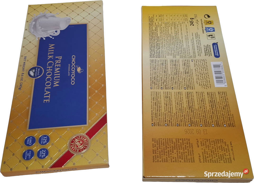 Chocoyoco Premium Czekolada mleczna 245g Czeladź