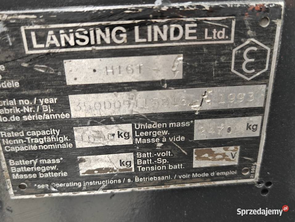 Wózek Widłowy Linde H16T Lpg Triplex 43m Wolny gaz Sandomierz sprzedam