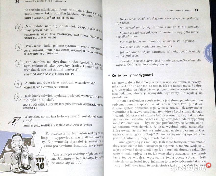 7 nawyków skutecznego nastolatka Sean Covey Rok wydania 2003 Chełm