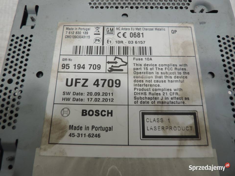 RADIO NAWIGACJA OPEL ANTARA LIFT 95194709 Nawigacje fabryczne
