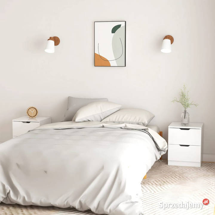 Szafki nocne 2 białe z połyskiem 40x40x50 Nocne Warszawa