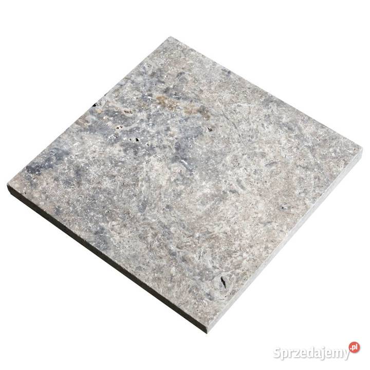 Płytki Trawertyn Silver Ash bębnowany 61x61x3 Pyrzyce