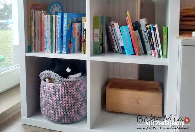 Kosz bawełniany dwukolorowy w romby na zabawki Bydgoszcz