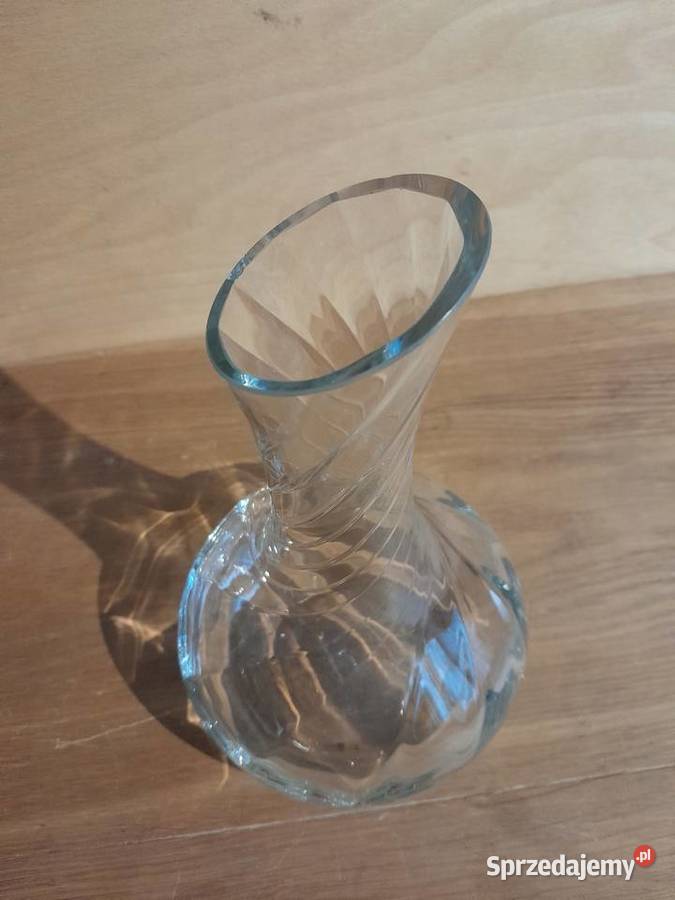 Stary szklany wazon wazonik zabytek PRL retro Dąbrowa Górnicza
