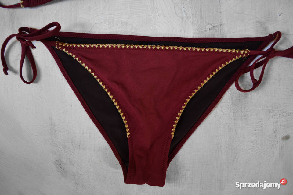 wiązany strój kąpielowy bordowe bikini kostium M Warszawa