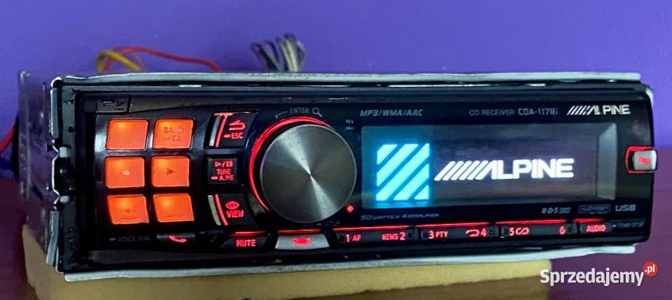 ALPINE CDA117RI Uszkodzone na części do naprawy Kępno
