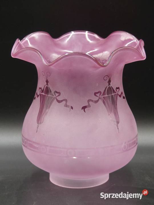 Różowy klosz do lampy naftowej tulipan Porcelana i szkło