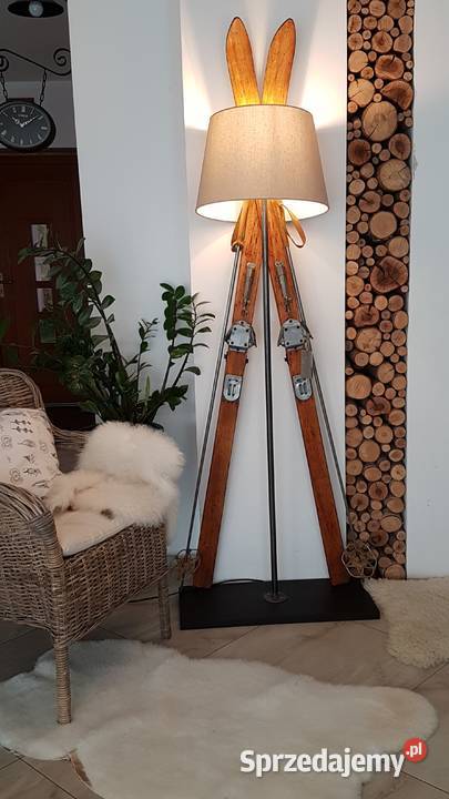 Lampa stare narty lampa z nart loft vintage