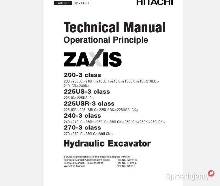 Hitachi Zaxis 280LC3 280LCN3 instrukcja obsługi Kielce sprzedam