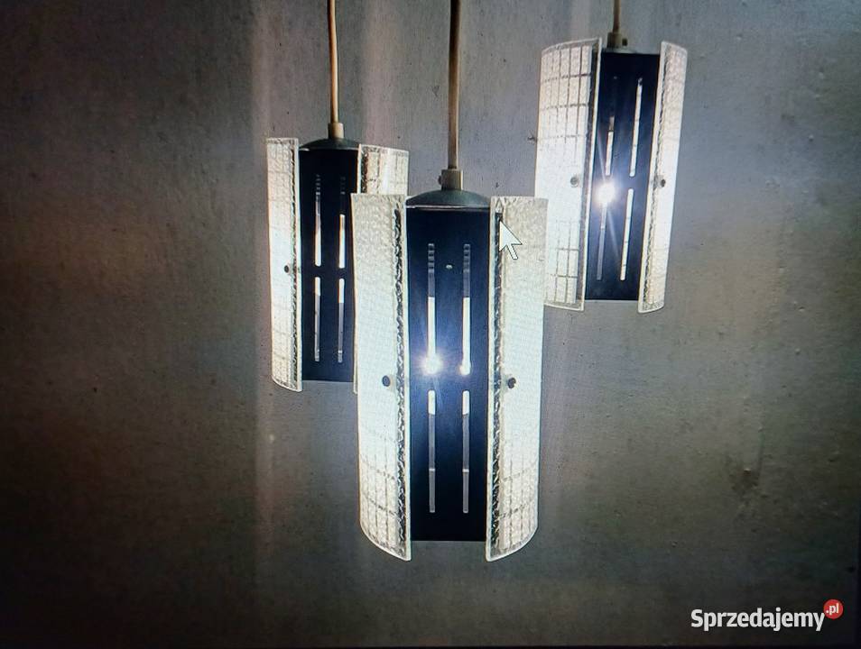Retro lampa wisząca Drupol z 1965 roku Kaskada Lubań sprzedam