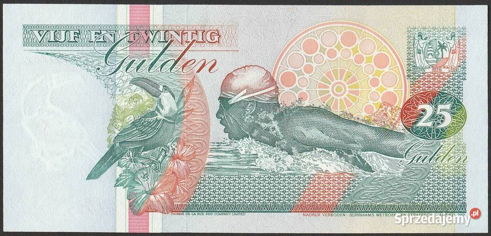 SURINAM 25 GULDEN 1991 STAN BANKOWY UNC łódzkie Łódź sprzedam