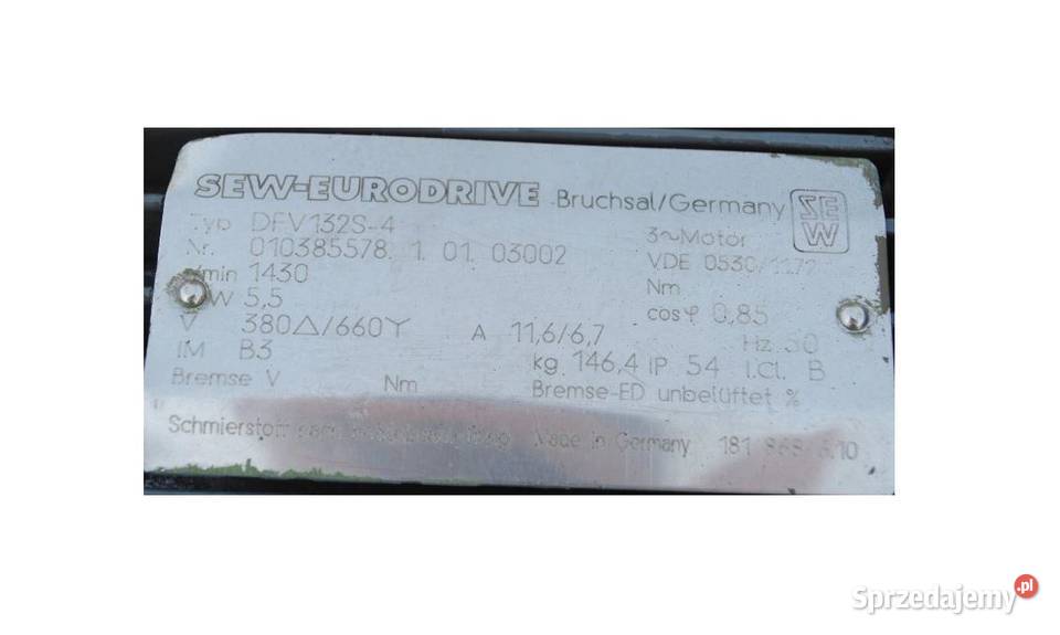 Motoreduktor 55kw z regulacją 96144obr SEW Pozostałe Kargowa sprzedam