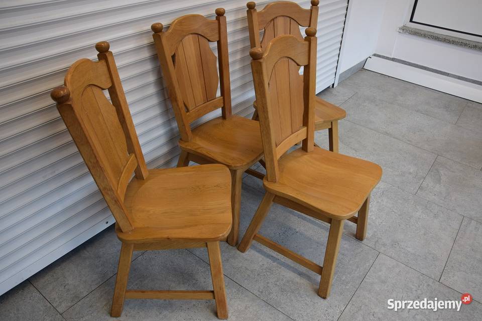 stół rozkładany i 4 krzesła komplet z drewna Olsztyn
