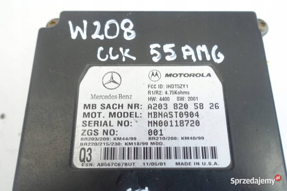 Mercedes CLK W208 AMG MODUŁ KOMPUTER STEROWNIK Czujniki i sterowniki lubelskie Rudka