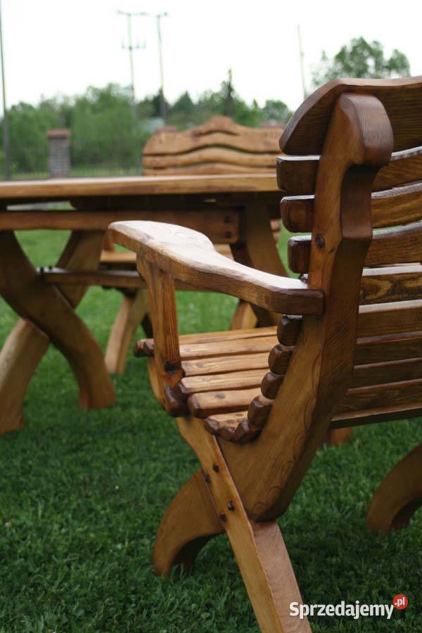 Drewniane meble ogrodowe wygodnie wyprofilowane mazowieckie Warszawa