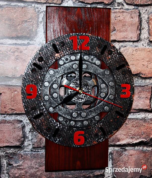 Zegar loft Metal Drewno Scrap metal Art podkarpackie