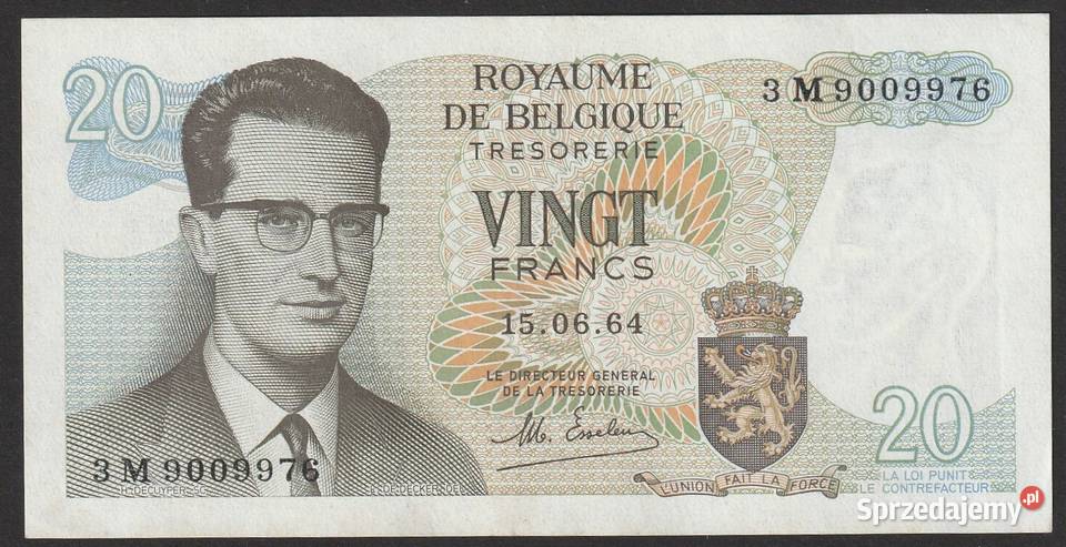 BELGIA 20 FRANKÓW 1964 STAN 12 Łódź