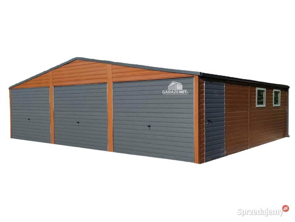GARAŻ BLASZANY 9m x 6m DWUSPAD 3x BRAMA UCHYLNA małopolskie