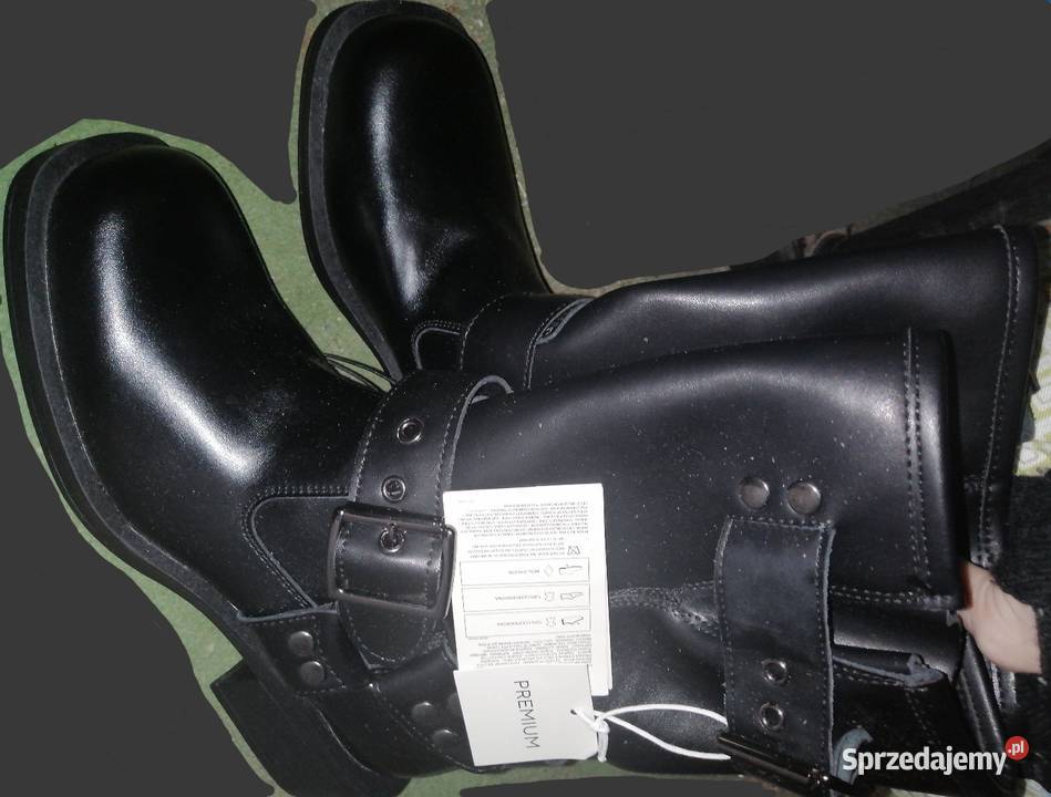 Nowe SKÓRZANE buty botki bikery motocyklowe na Leszno