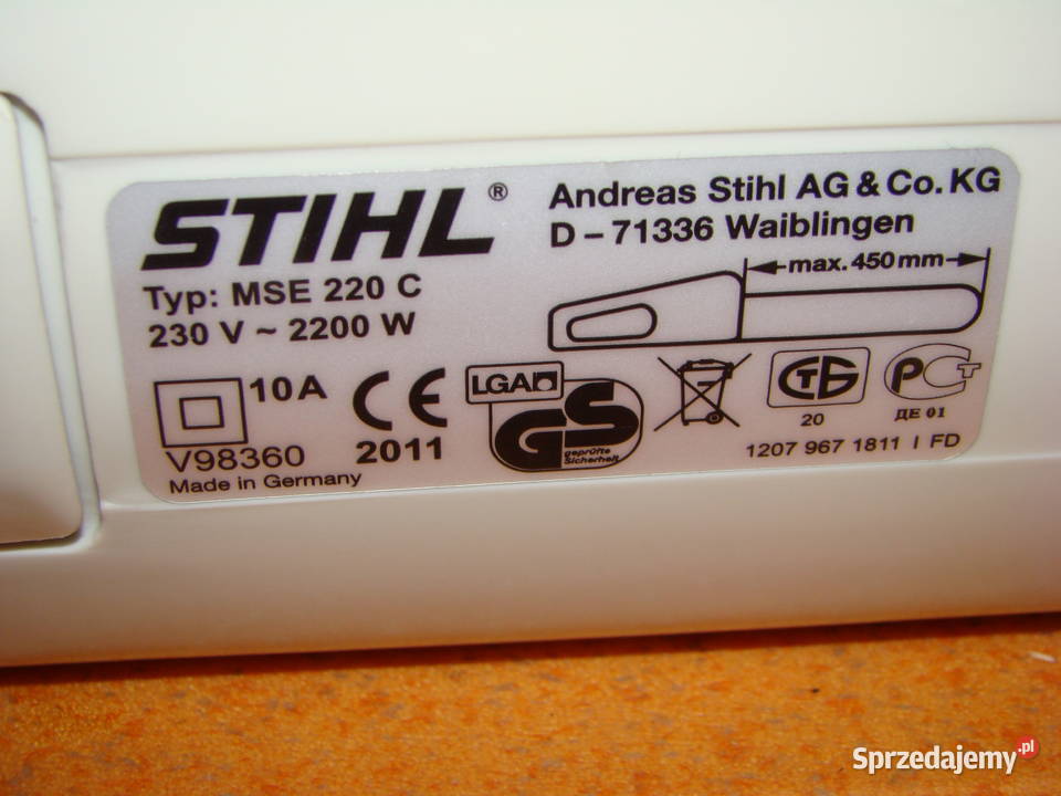 Piła elektryczna łańcuchowa STIHL MSE 220 C Ref Bielsko-Biała