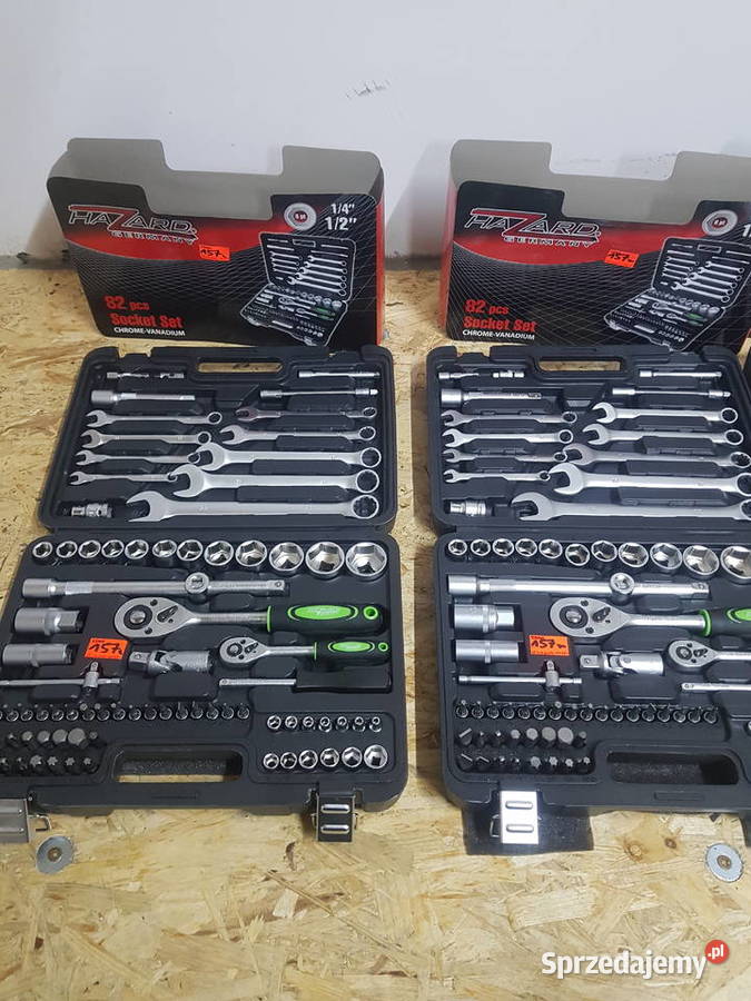 Klucze zestaw 82 PCS HAZARD nasadowe z płaskimi Głogowa