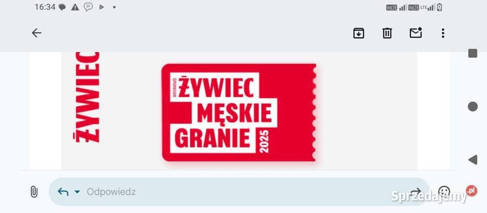 Sprzedam dwa bilety na koncert Męskie Granie w Gdańsk