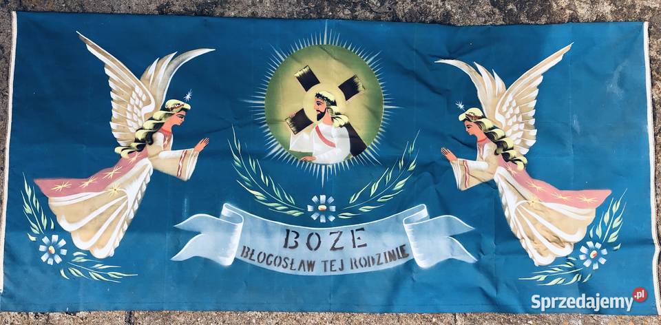 Boże Bogosław tej rodzinie kapa 185 malowane Rękodzieło Łowicz