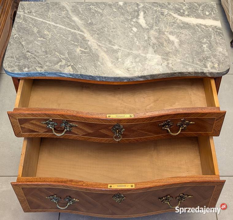 Piękna komoda intarsje marmursklep Dąbrowa śląskie Dąbrowa Górnicza