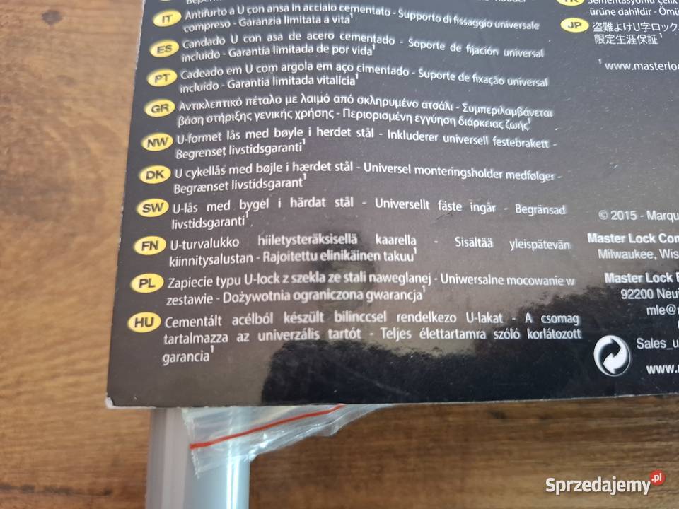 Zapięcie rowerowe Master Lock ULock Szczecin