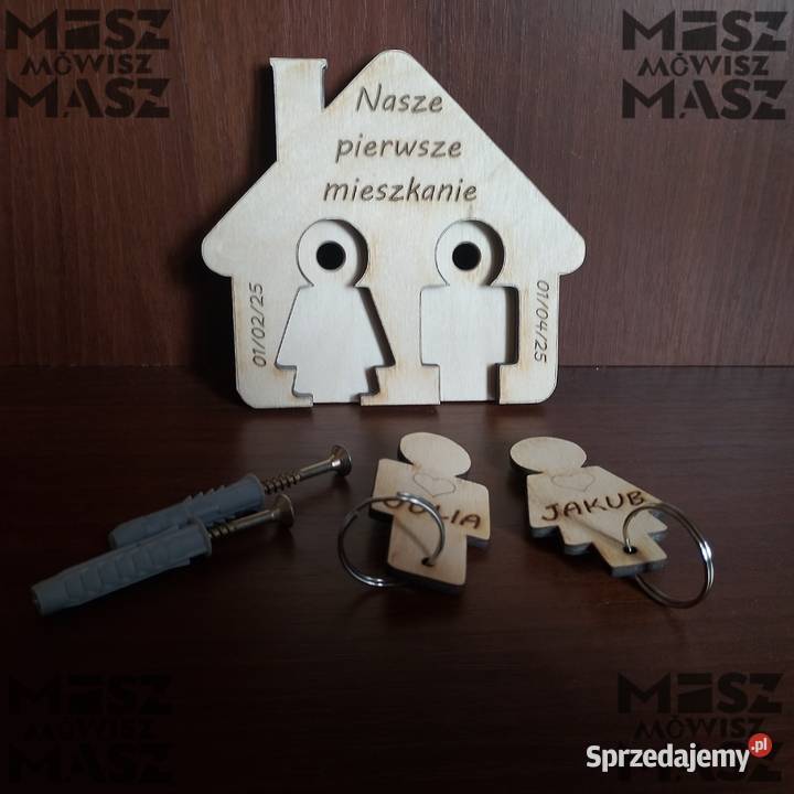 Domek na klucze parapetówka para breloki Racot sprzedam