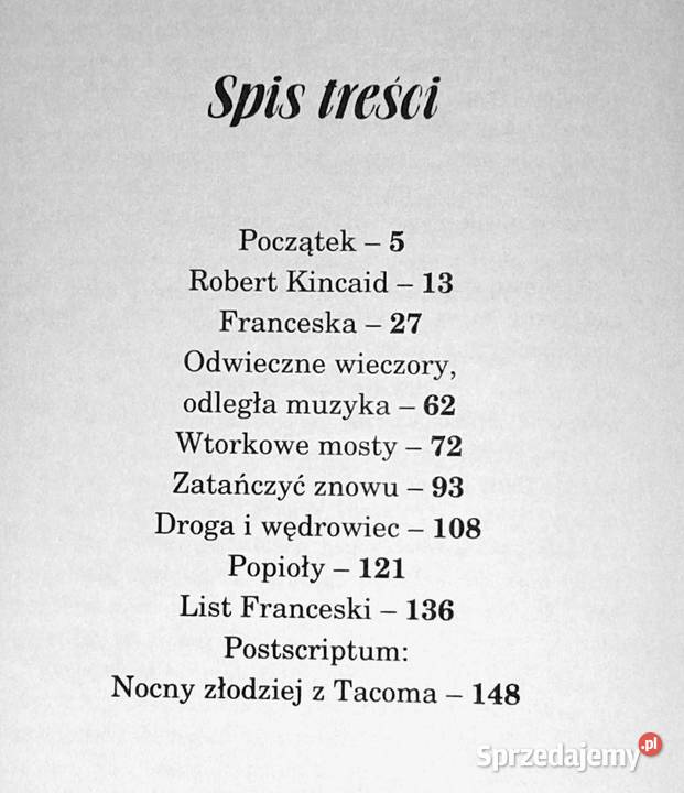 Co się wydarzylo w Madison County Robert James Chełm