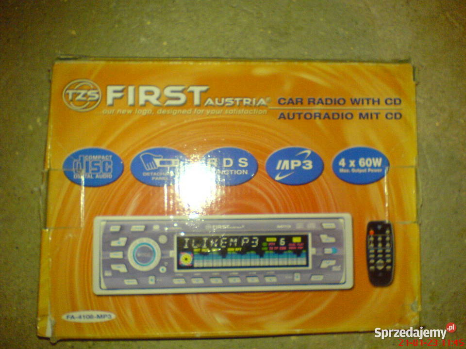 Radio do auta First Austria FA4108 MP3 CD mp3 Ruda Śląska