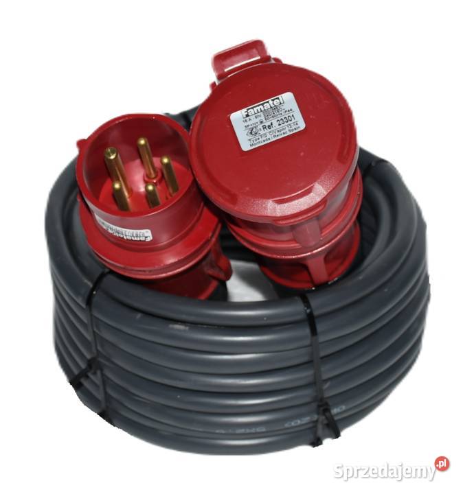 PRZEDŁUŻACZ SIŁOWY GUMOWY budowlany 16A 32A 10 Skawina