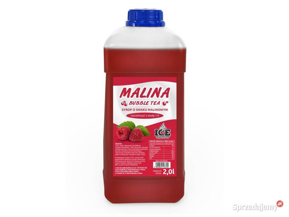Syrop do Bubble Tea o smaku MALINA 2l 27 19 świętokrzyskie Sandomierz