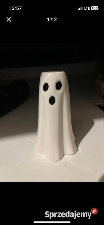 Świecznik biały duch halloween Poznań
