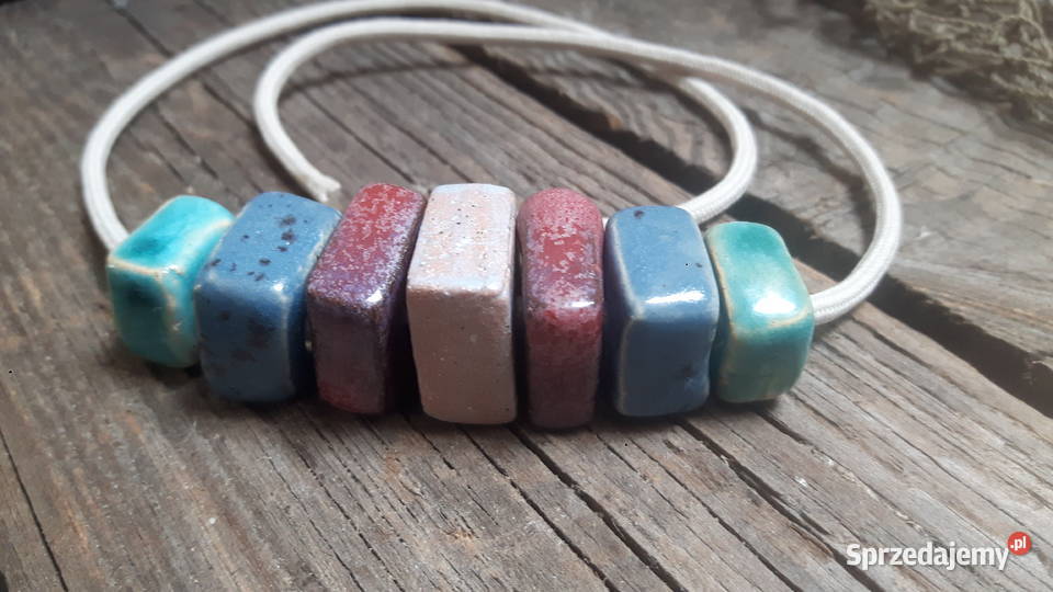 Naszyjnik ceramiczny ręcznie wykonany Otwock