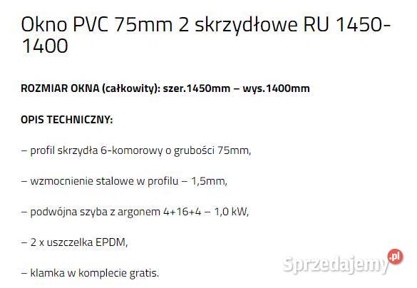 Okno 60x60 PCV CENY RĘKI 60cm kujawsko-pomorskie Bydgoszcz